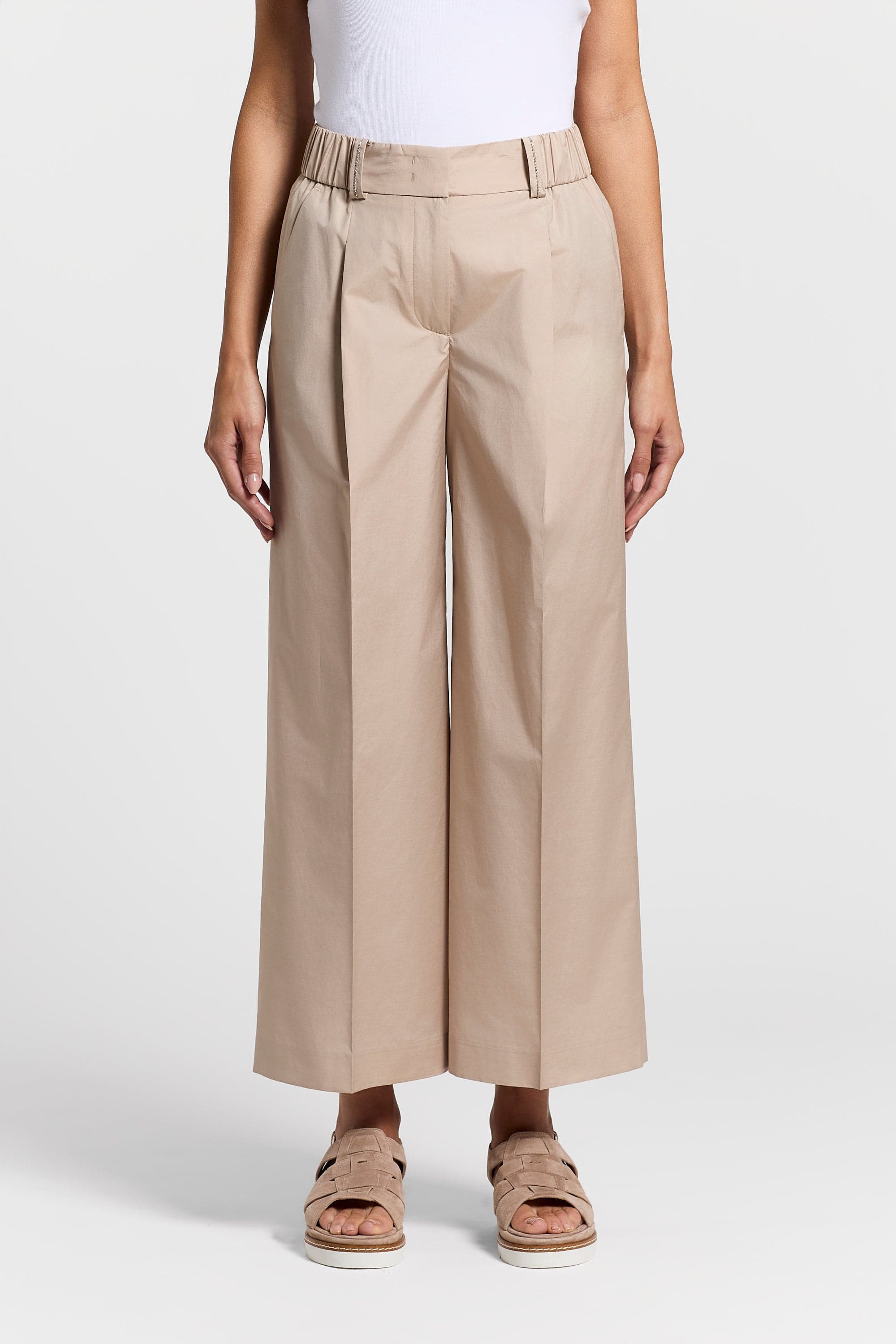 Woman pants Shiny linnen viscose gabardine Cherry blossom pink